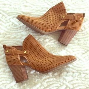 Franco Sarto perforated suede booties size 10M